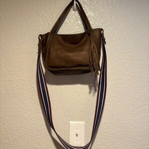 Margot Leather Bag With Canvas Crossbody Strap